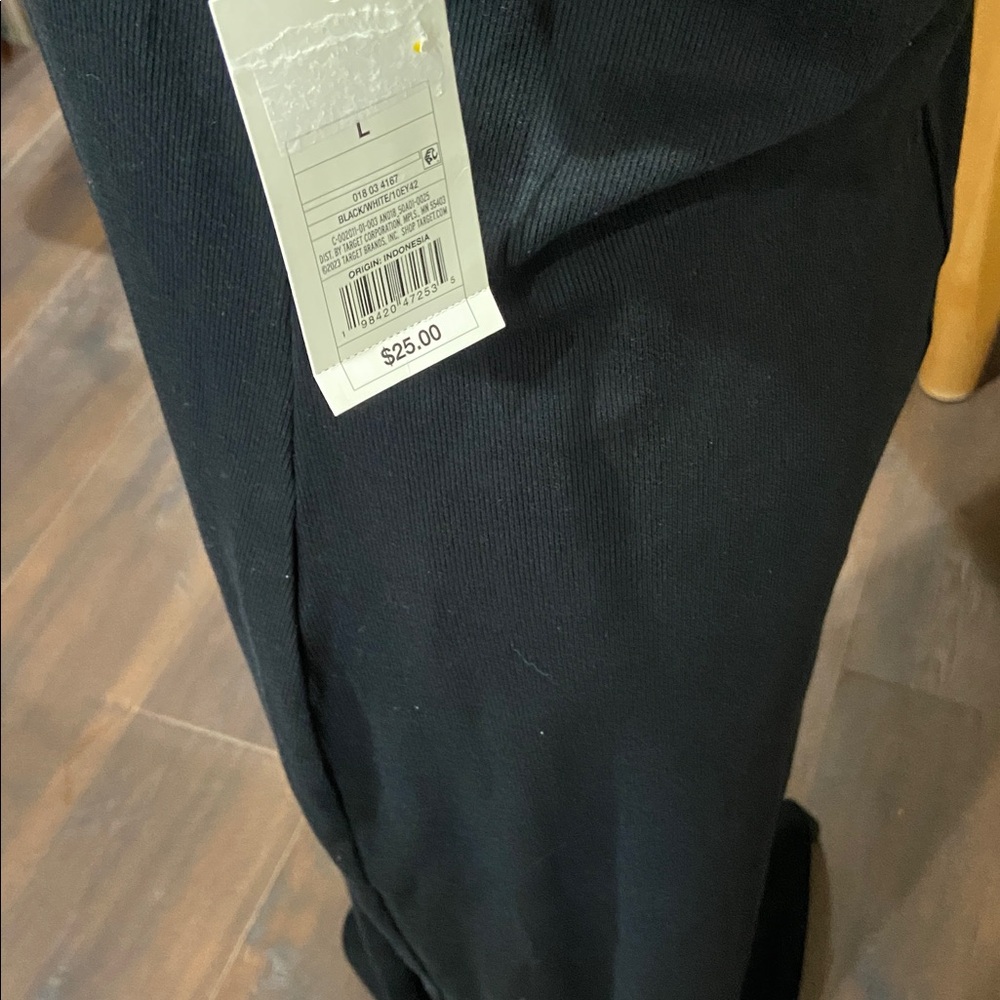 a. new day Black With White Trim Maxi Dress Size Large NWT - Picture 5 of 7
